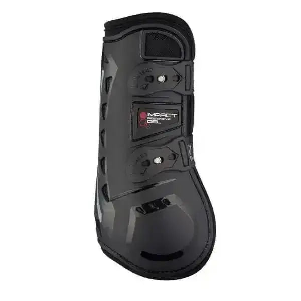 Black lemieux impact responsive gel tendon boots with sleek contoured design and reinforced protective panels