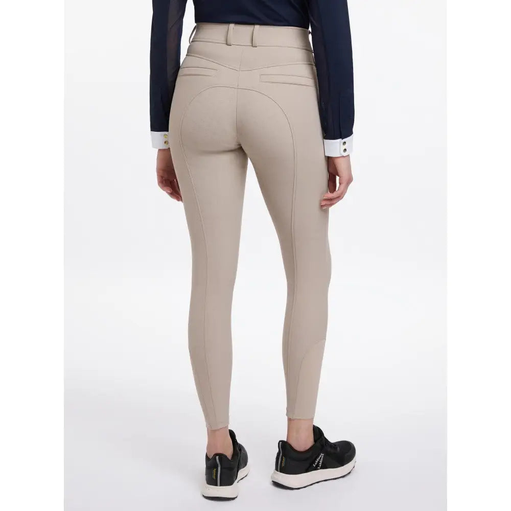 Beige seat breeches almond with tailored fit and subtle stitching details from lemieux isabelle full seat breeches