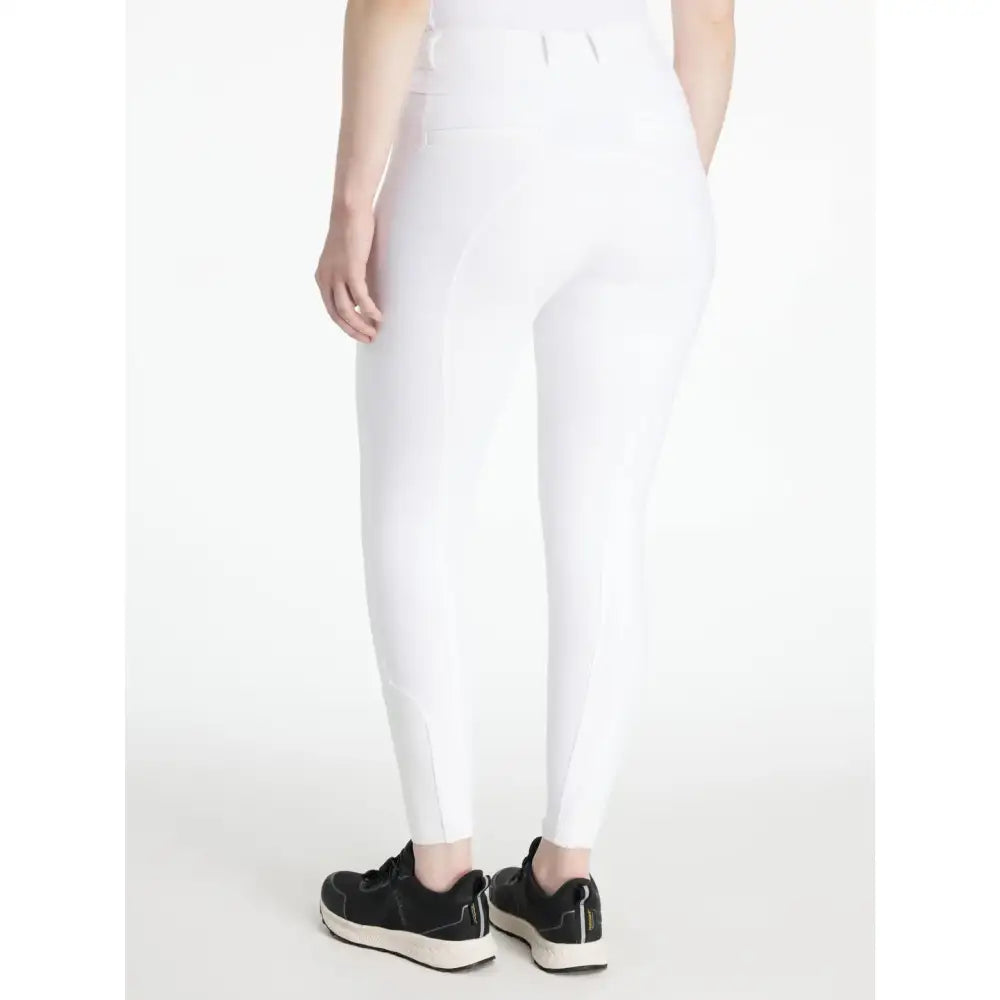 White high-waisted lemieux isabelle seat breeches white with a sleek form-fitting design perfect for riding