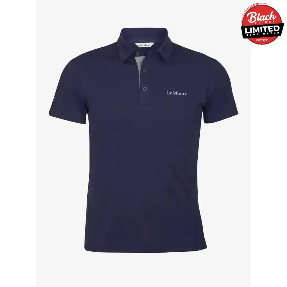LeMieux Junior Pro Polo Shirt Navy 3 - 4 Years Polo Shirts