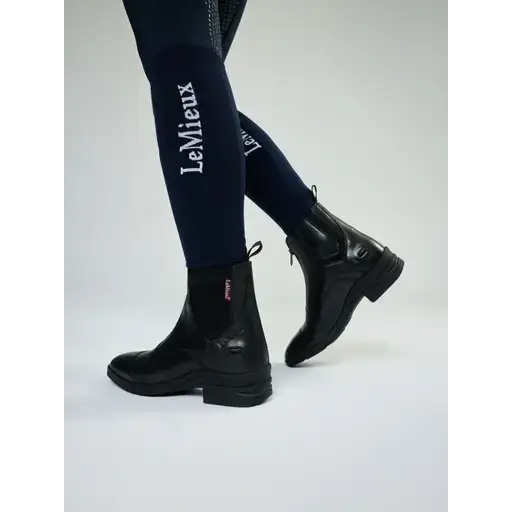 LeMieux Junior Zip Paddock Boot Black Black UK Child Shoe 1 Footwear