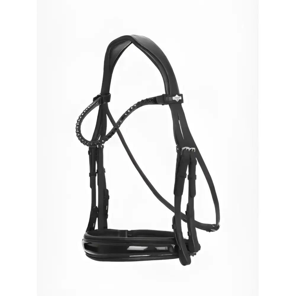 Lemiuex kudos double bridle black with anatomically shaped gel-padded headpiece and high-quality pre-oiled italian leather