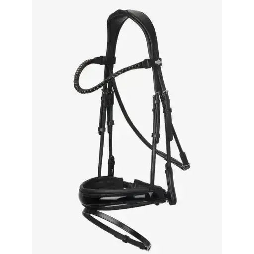 LeMieux Kudos Patent Dressage Bridle Black Pony Black Flash Bridles
