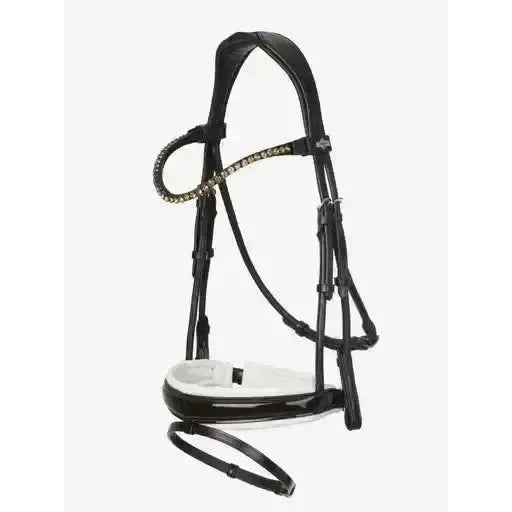LeMieux Kudos Patent Dressage Bridle Brown/White Pony Brown/White Bridles