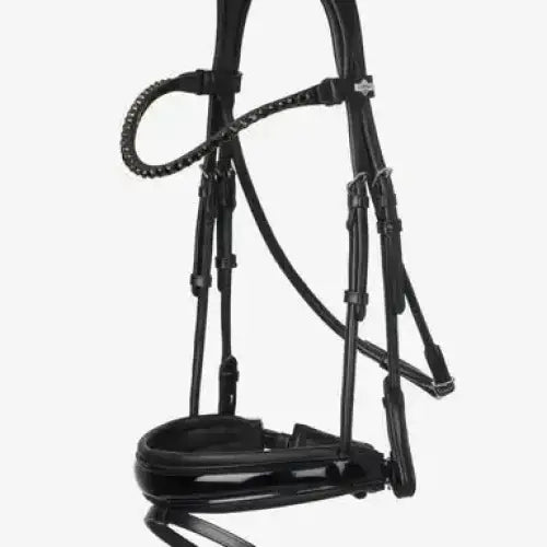 LeMieux Kudos Patent Rolled Dressage Bridle Black / Black Pony Bridles