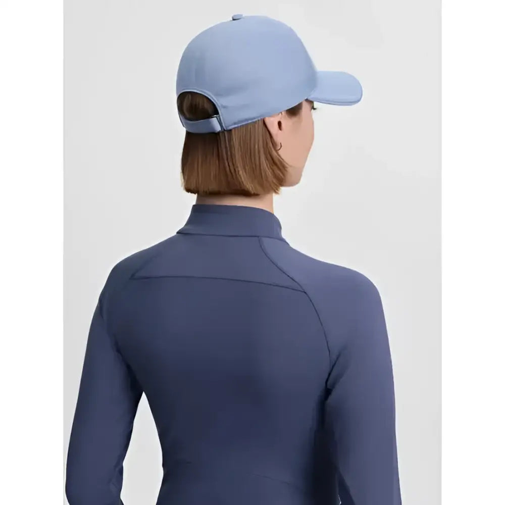 Light blue lemieux lara cap made of cotton twill with structured crown and metal slide adjuster back strap