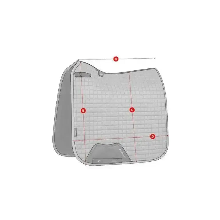 Gray quilted lemieux le cool grip dressage pad with subtle texture and reinforced edges perfect for navy dressage use