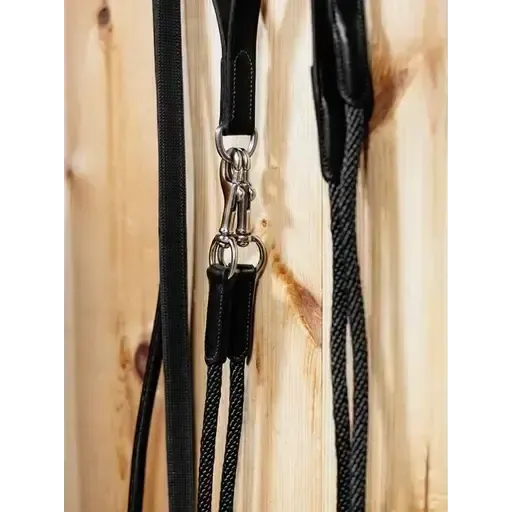 LeMieux Leather Draw Reins Black Black One Size Draw Reins