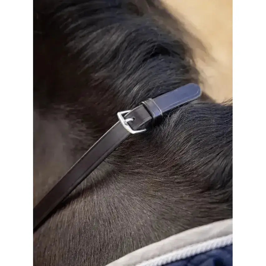 Black leather belt with silver buckle featuring signature lemieux stamped detail from lemieux leather laced collection