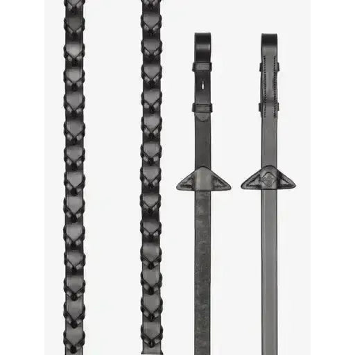 LeMieux Leather Laced Reins Brown/ Silver Pony Brown/Silver Laced Reins