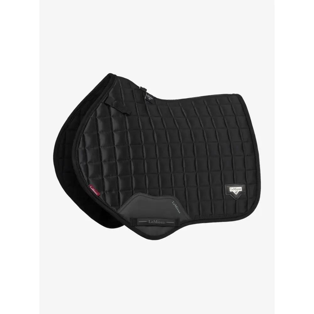 Black quilted lemieux loire classic saddle pad with sleek padded design for classic close contact riding