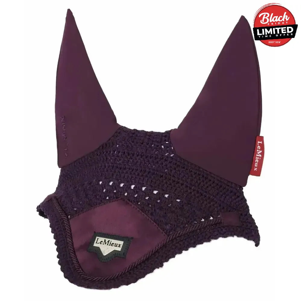 LeMieux Loire Satin Fly Hood Fig X Large Horse Ear Bonnets