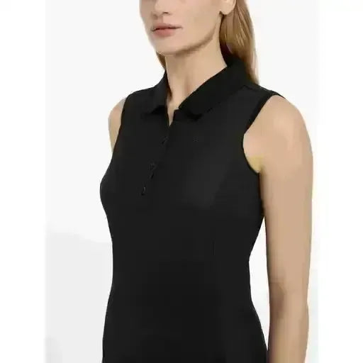 Lemieux Marissa Sleeveless Polo Black Black UK 6 Polo Shirts
