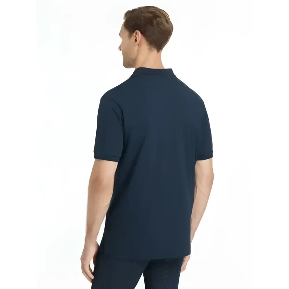 Navy blue short sleeve lemieux mens classique polo shirt perfect for casual and semi formal wear