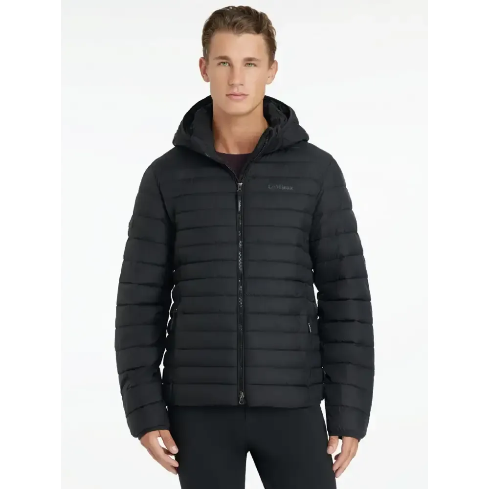 Lemieux Mens Hooded Puffer Jacket Black Black X-Small Outdoor Jackets