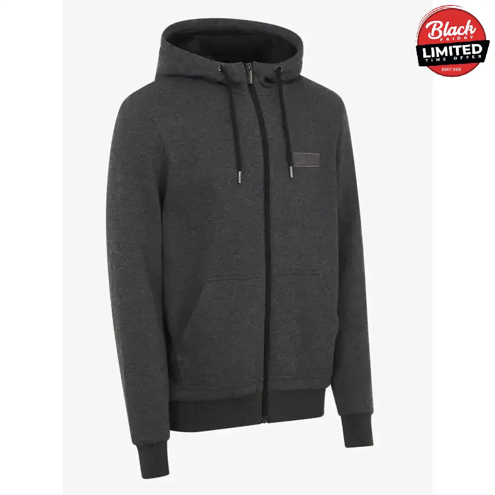 LeMieux Mens Zip Through Fleece Hoodie Graphite X Small Hoodies