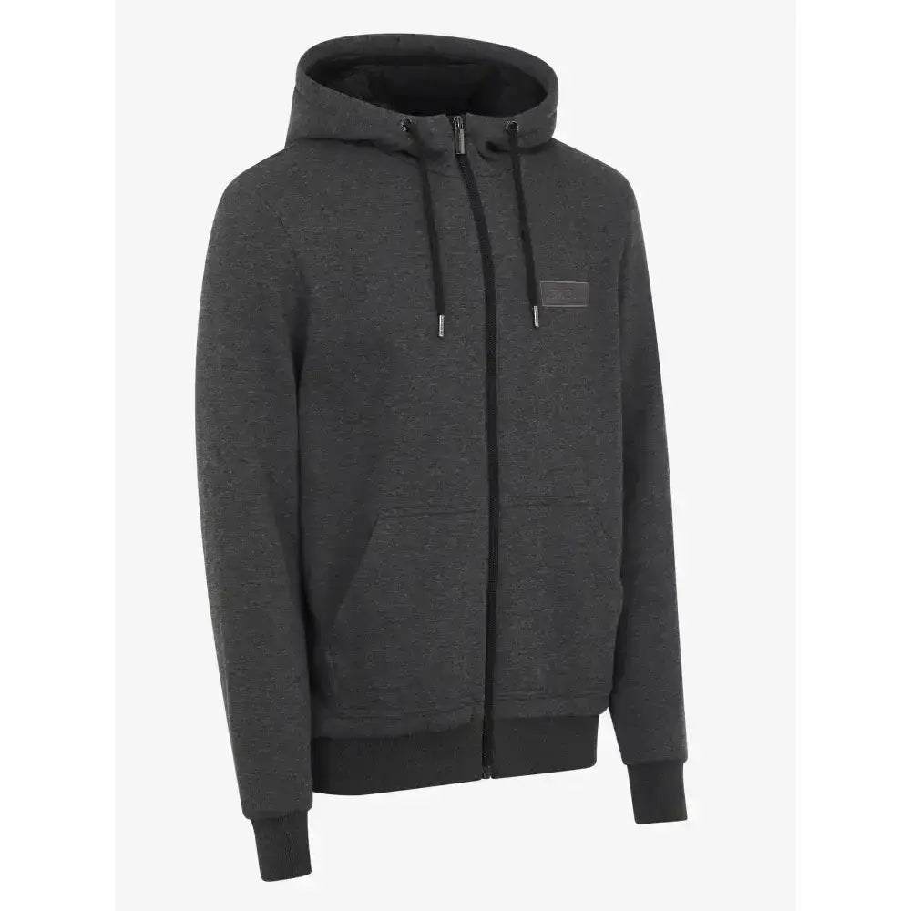 Lemieux mens zip fleece hoodie in dark gray heather with super soft fleece lining and hardwearing brushed sweat fabric