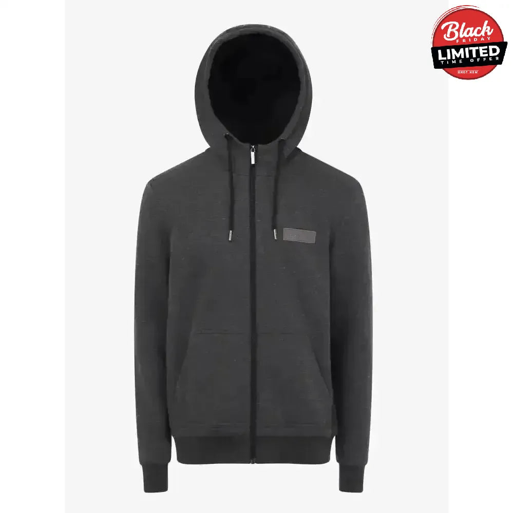 LeMieux Mens Zip Through Fleece Hoodie Graphite X Small Hoodies