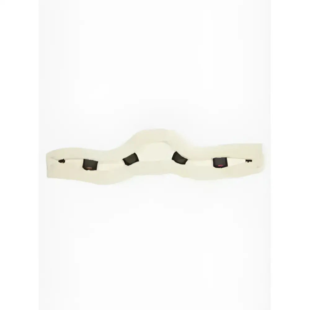 Off-white le mieux merino anatomic jumping girth cover natural with elastic waistband and black rectangular buckle accents