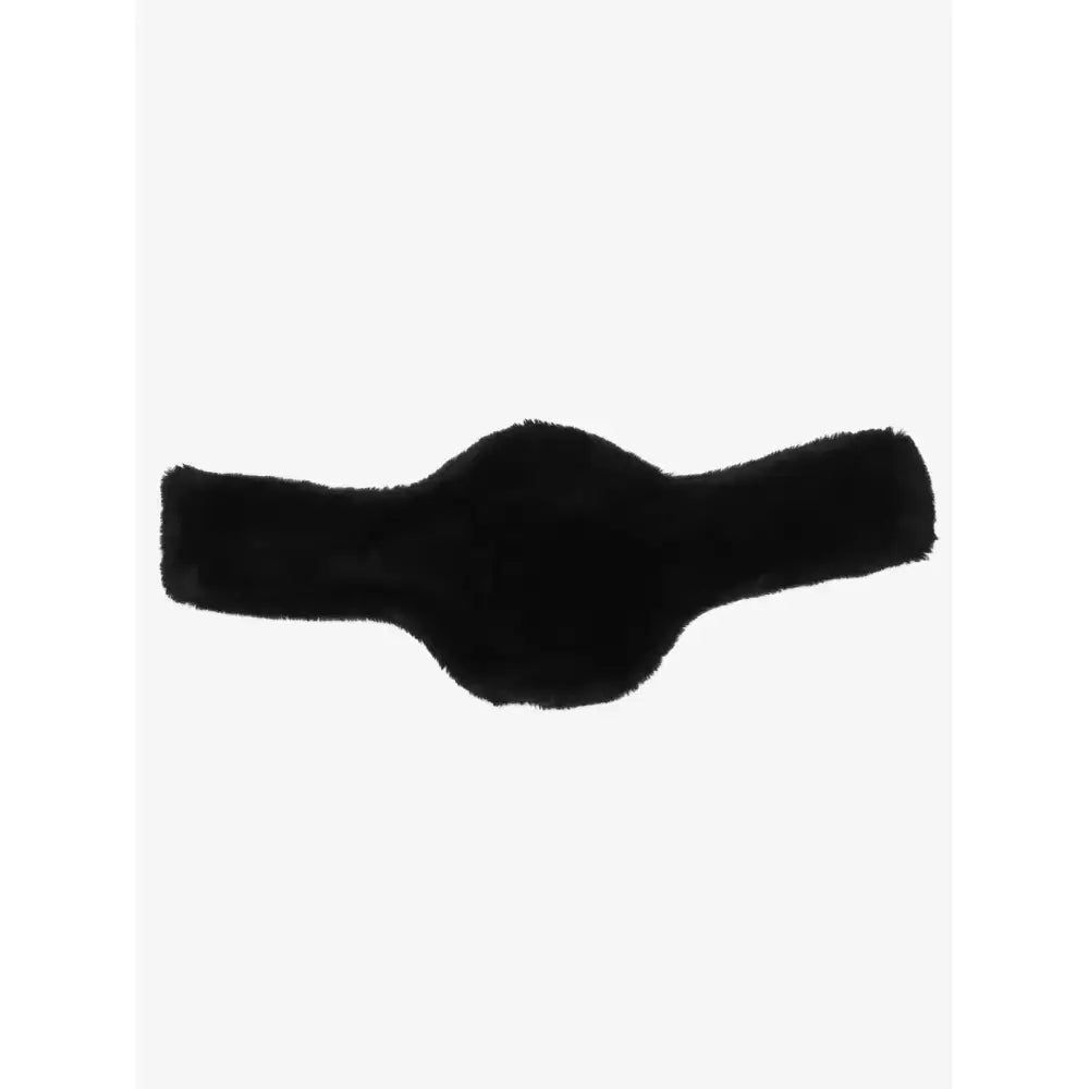 Black faux fur girth cover black with plush soft texture and curved design for anatomic short stud use
