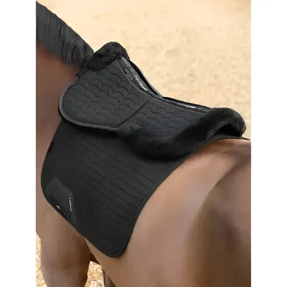 Black lemieux merino+ prosorb pocket half pad with fleece lining quilted texture and padded edges