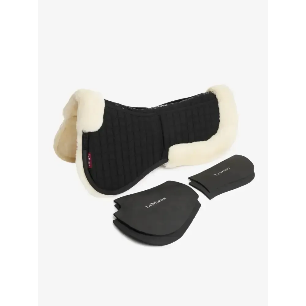 LeMieux Merino+ ProSorb 2 Pocket Half Pad Black/Natural Medium Black/Natural Corrective Saddle Pads
