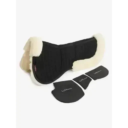 LeMieux Merino+ ProSorb 3 Pocket Half Pad Black/Natural Medium Black/Natural Corrective Saddle Pads