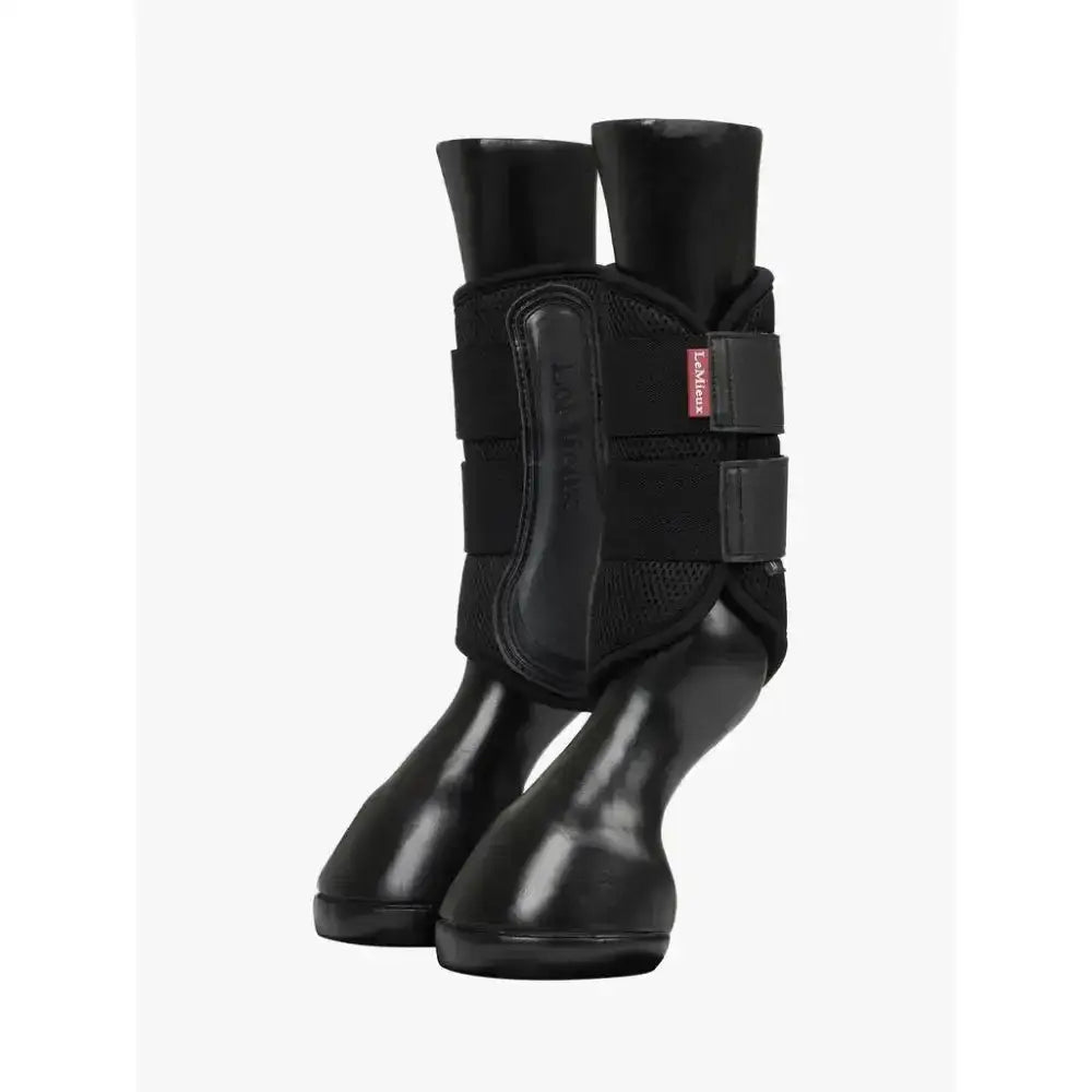 Black laufers lemieux mesh brushing boot black with adjustable straps and padded design for protection