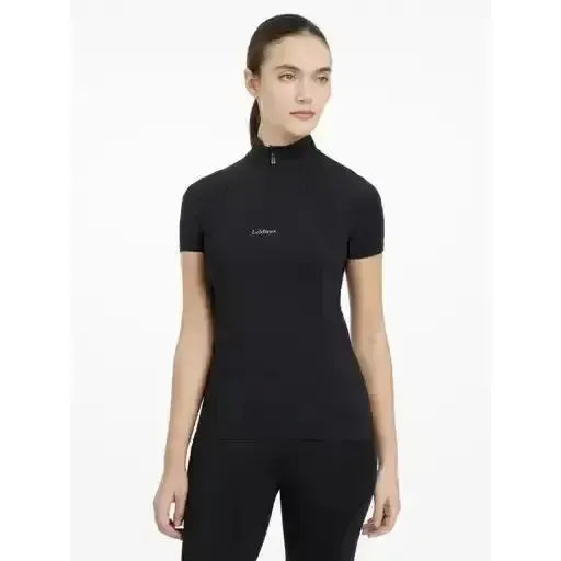 LeMieux Mia Mesh Short Sleeve Base Layer Black Black UK 6 Base Layers