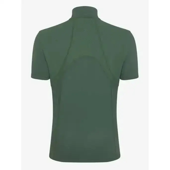 Dark green short-sleeved fitted turtleneck shirt lemieux mia mesh base layer hunter green design