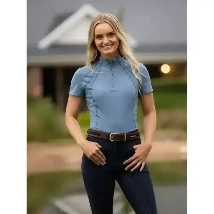 LeMieux Mia Mesh Short Sleeve Base Layer Ice Blue UK 6 Ice Blue Base Layers