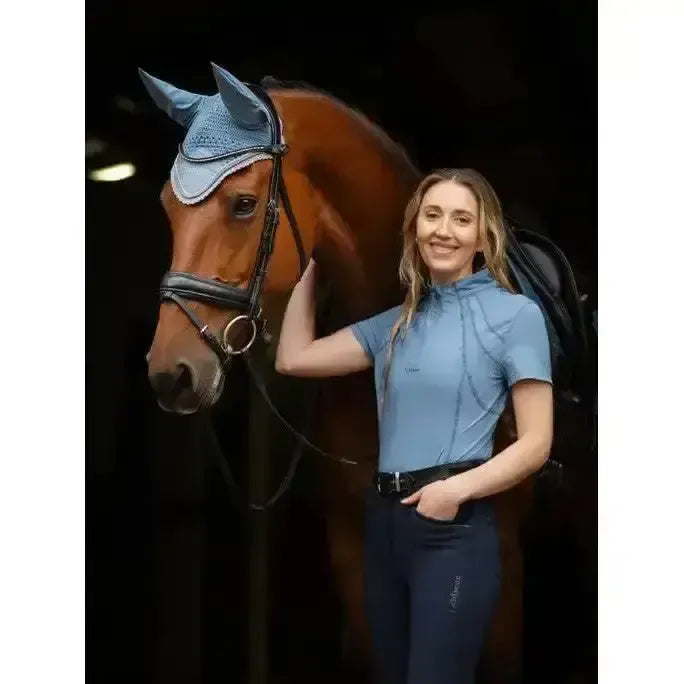 LeMieux Mia Mesh Short Sleeve Base Layer Ice Blue UK 6 Ice Blue Base Layers