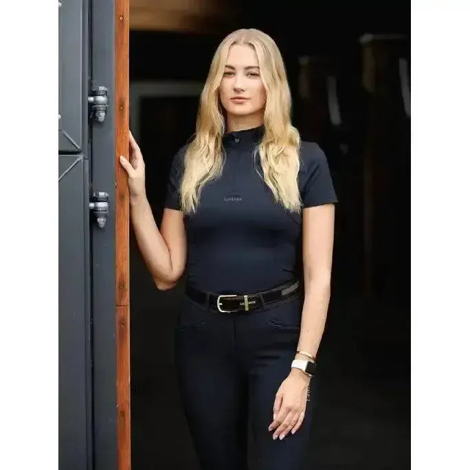 LeMieux Mia Mesh Short Sleeve Base Layer Navy UK 6 Navy Base Layers