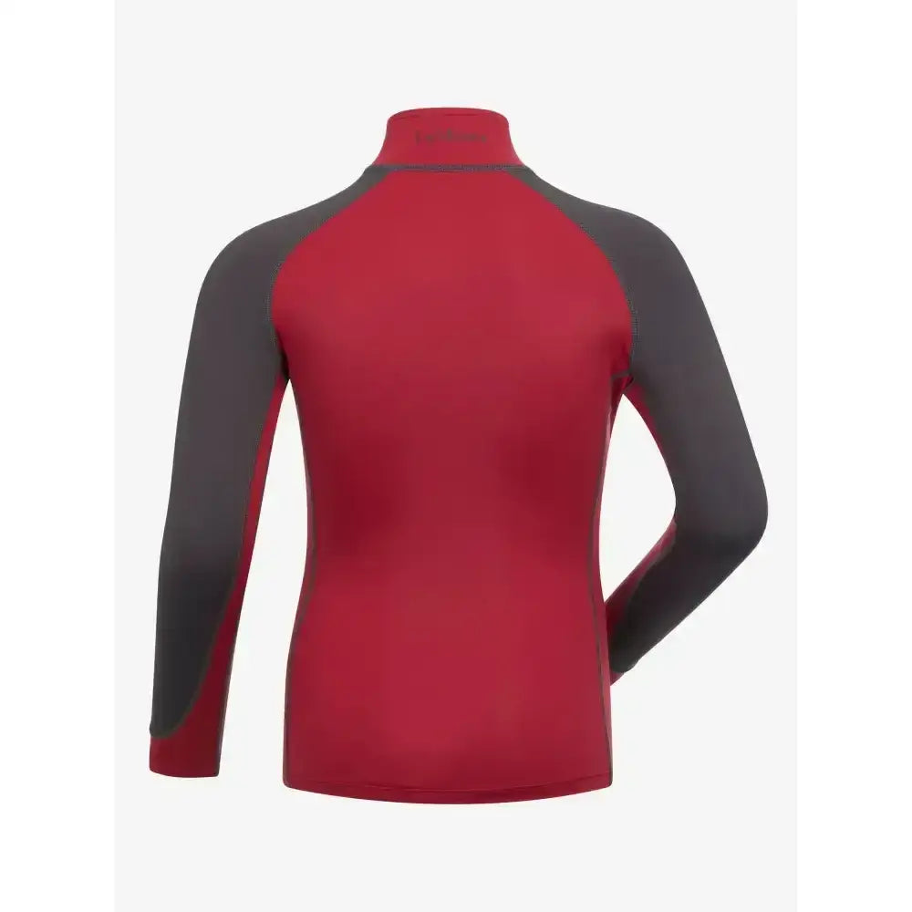 Red and gray lemieux mini base long-sleeved base layer ember with high collar for mini rider’s running