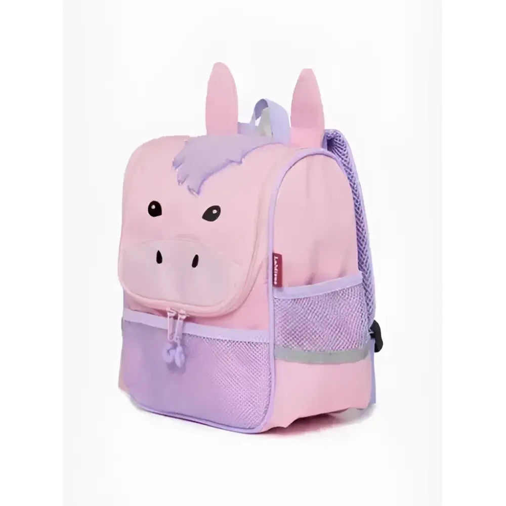 Pink lemieux mini character backpack unicorn with soft fabric ears and purple mesh accents for kids
