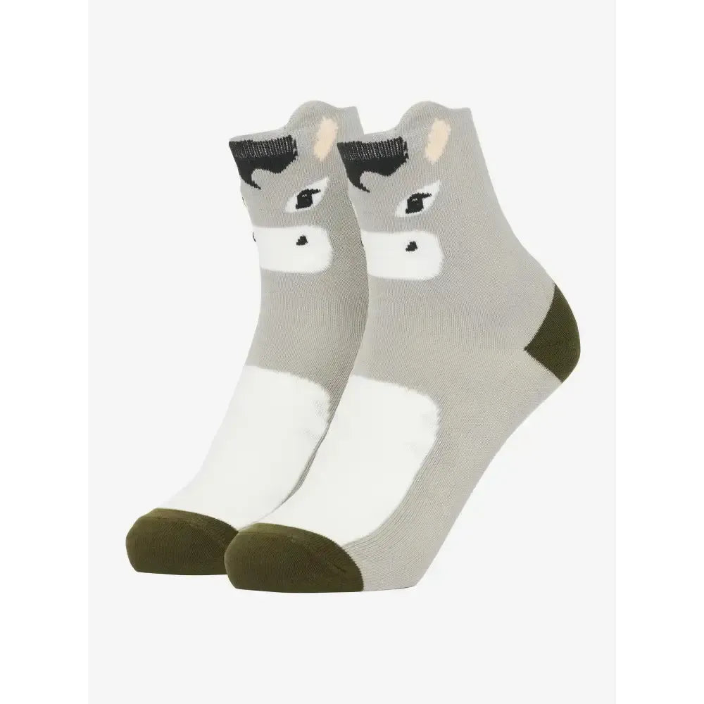 Lemieux Mini Character Socks 2 pack Donkey UK Child Shoe 6-8 Donkey Socks Riding Socks
