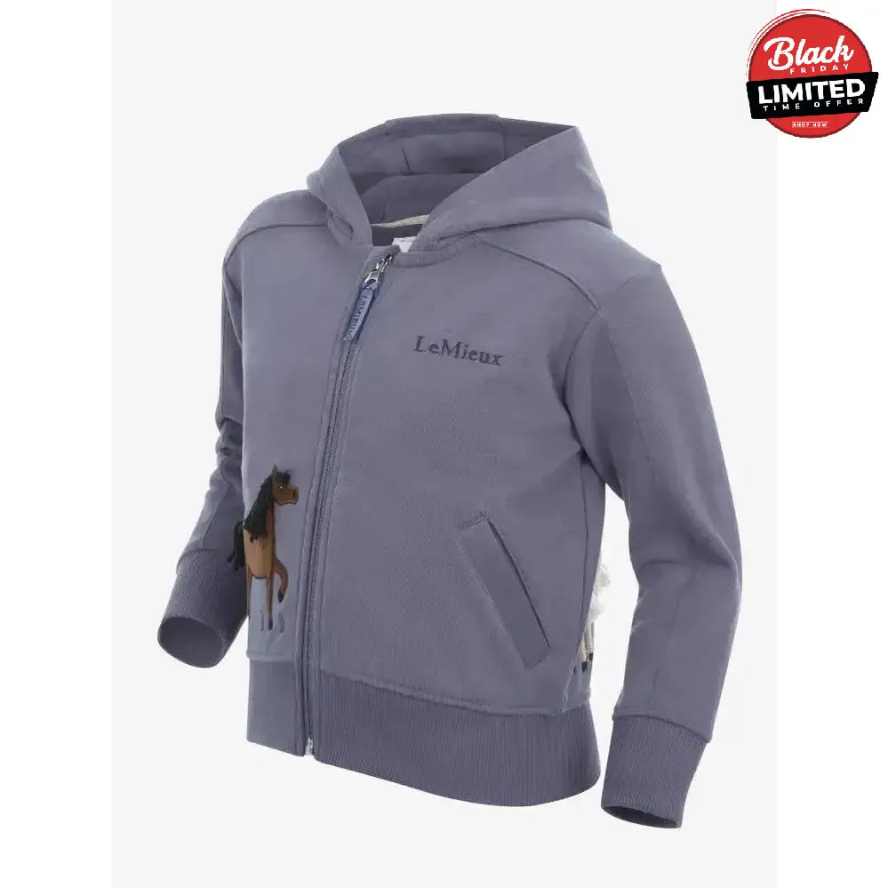 Lemieux Mini Charlie Zip Through Jay Blue 5-6 Years Hoodies