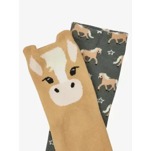 Lemieux Mini Cotton Character Socks Haflinger 2 Pack Rosemary Rosemary UK Child Shoe 6-8 Socks