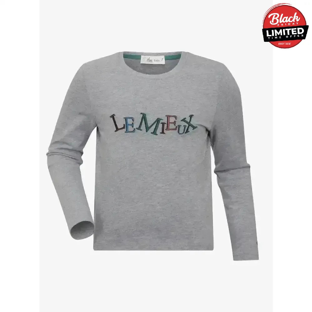 LeMieux Mini Jamie Long Sleeve Top Grey 5-6 Years Polo Shirts & T Shirts