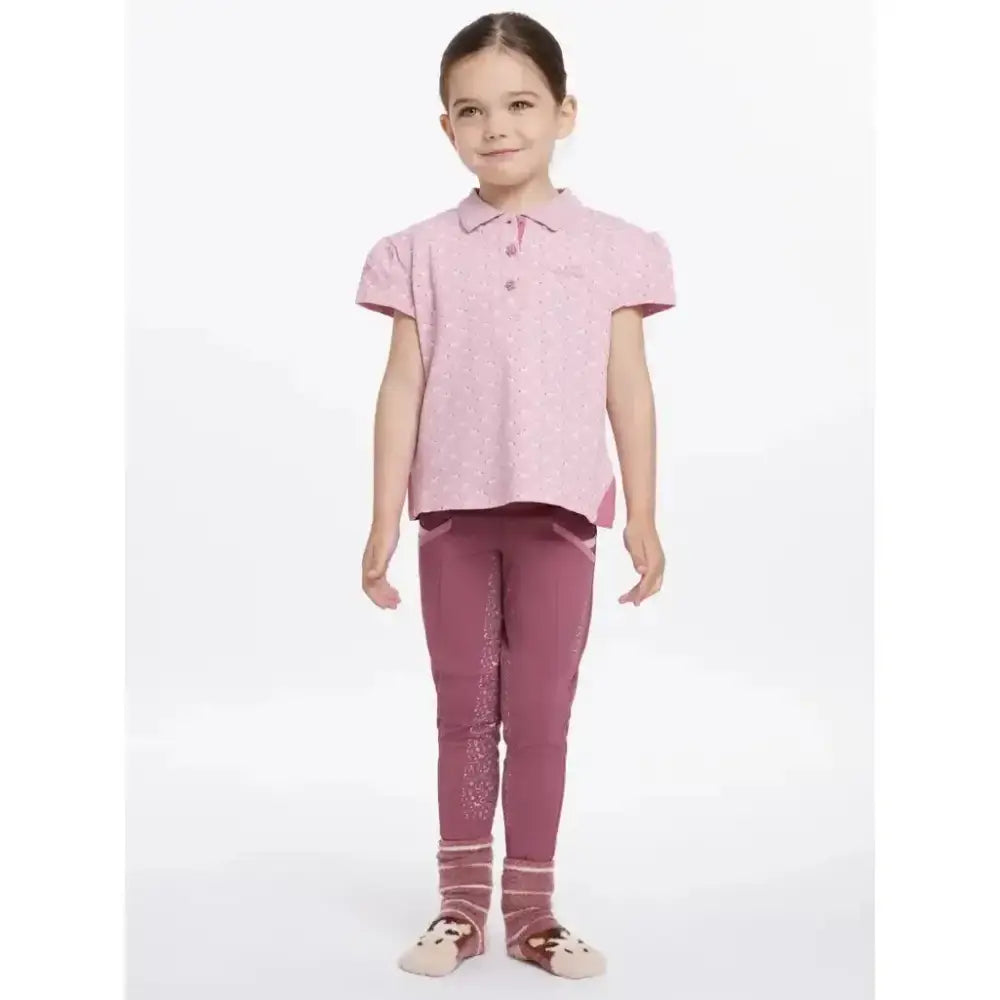 Pink lemieux mini polo shirt blossom with collar and star buttons perfect for casual wear