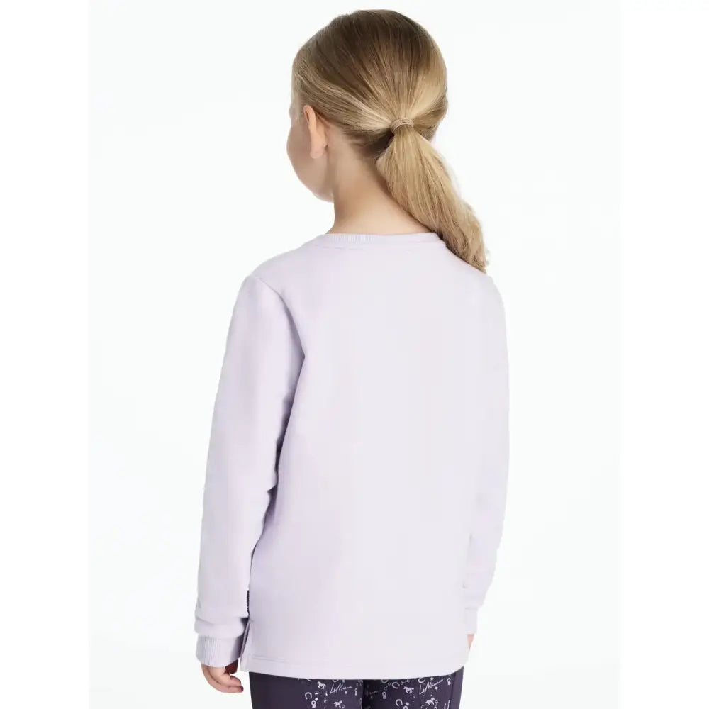 A soft lavender lemieux mini poppy long sleeve top with ribbed cuffs and a simple round neckline
