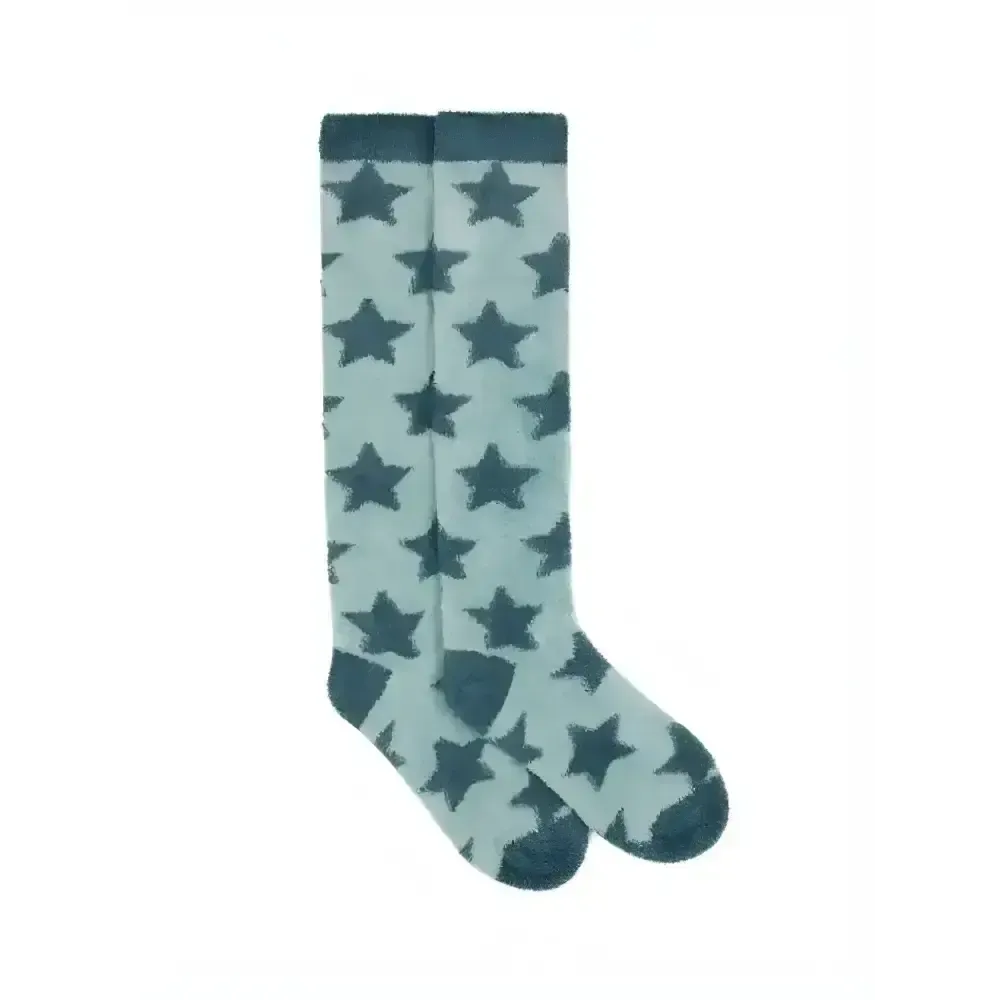 Lemieux Mini Sasha Star Fluffies Petrol UK Child Shoe 6-8 Petrol Riding Socks