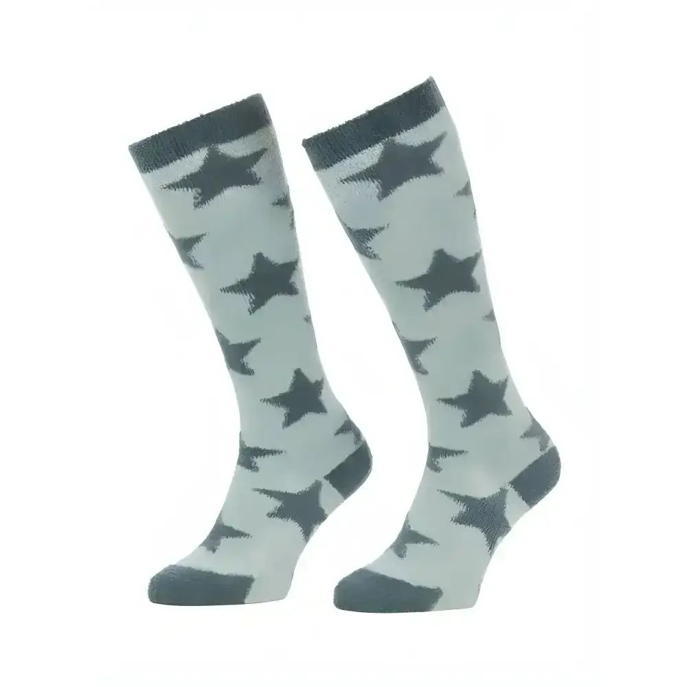 Lemieux Mini Sasha Star Fluffies Petrol UK Child Shoe 6-8 Petrol Riding Socks