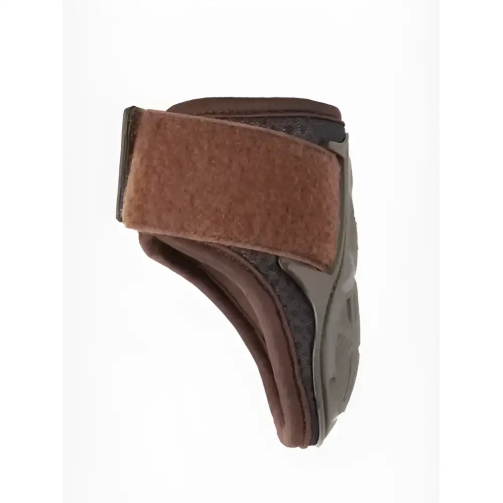 Brown and gray lemieux motion cool fetlock boot brown with flexible lightweight tactical wrist guard and velcro strap