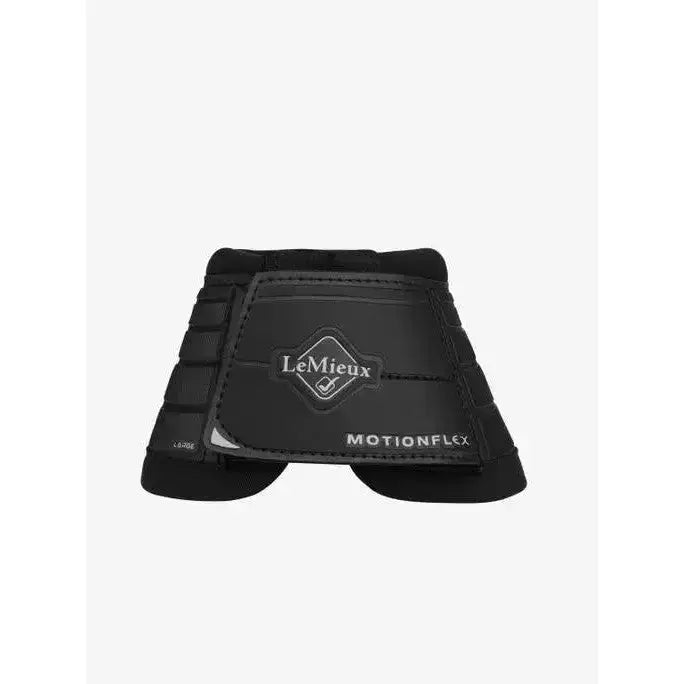 Black lemieux motionflex reach boot black with reinforced padding and diamond shaped logo for horses
