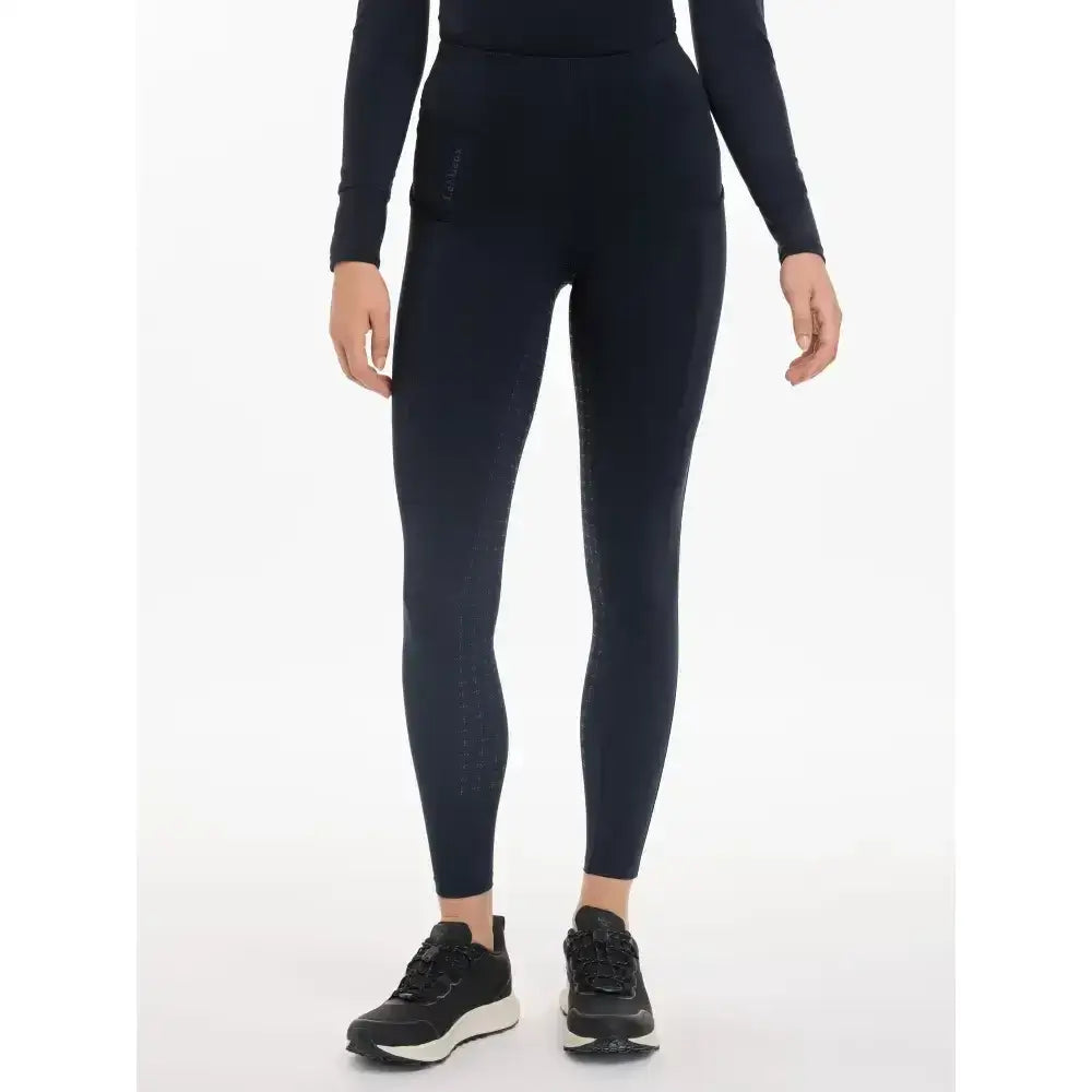 Black lemieux naomi pull high waisted leggings with supportive elasticated waistband and subtle side seam detailing