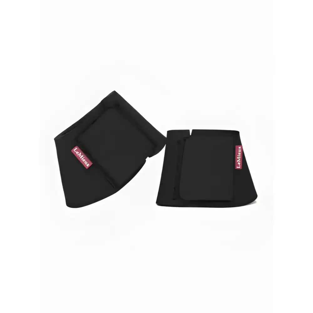 Black lemieux neoprene reach boot with padded design and red brand logo for over reach protection