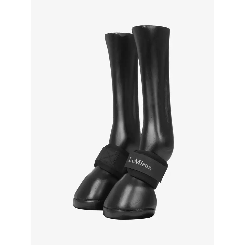 Black lemieux neoprene pastern wrap with glossy finish and adjustable strap perfect neoprene pastern wrap black design