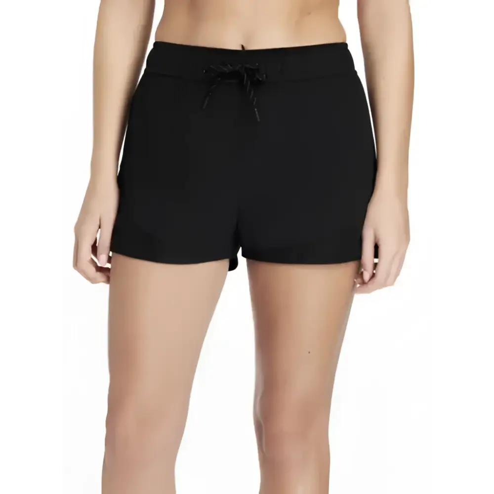 Black lemieux penny shorts with drawstring waistband perfect as a shorts layer for workouts and casual wear