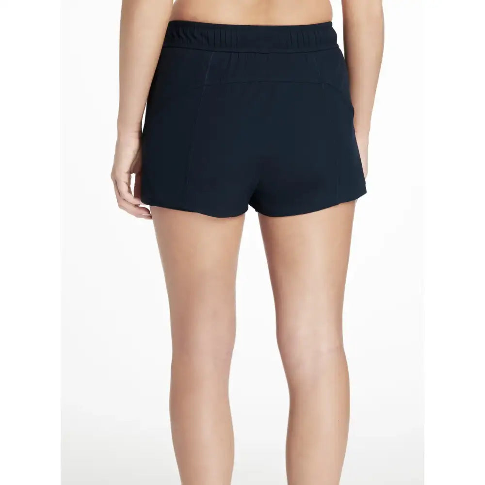 Black lemieux penny shorts with elastic waist made of smooth lightweight fabric perfect as shorts layer